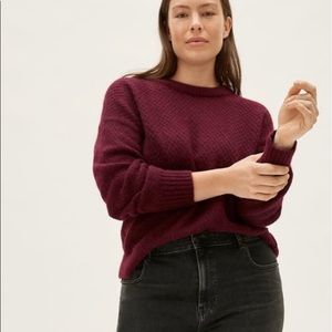 Diamond Stitch Oversized Alpaca Crew